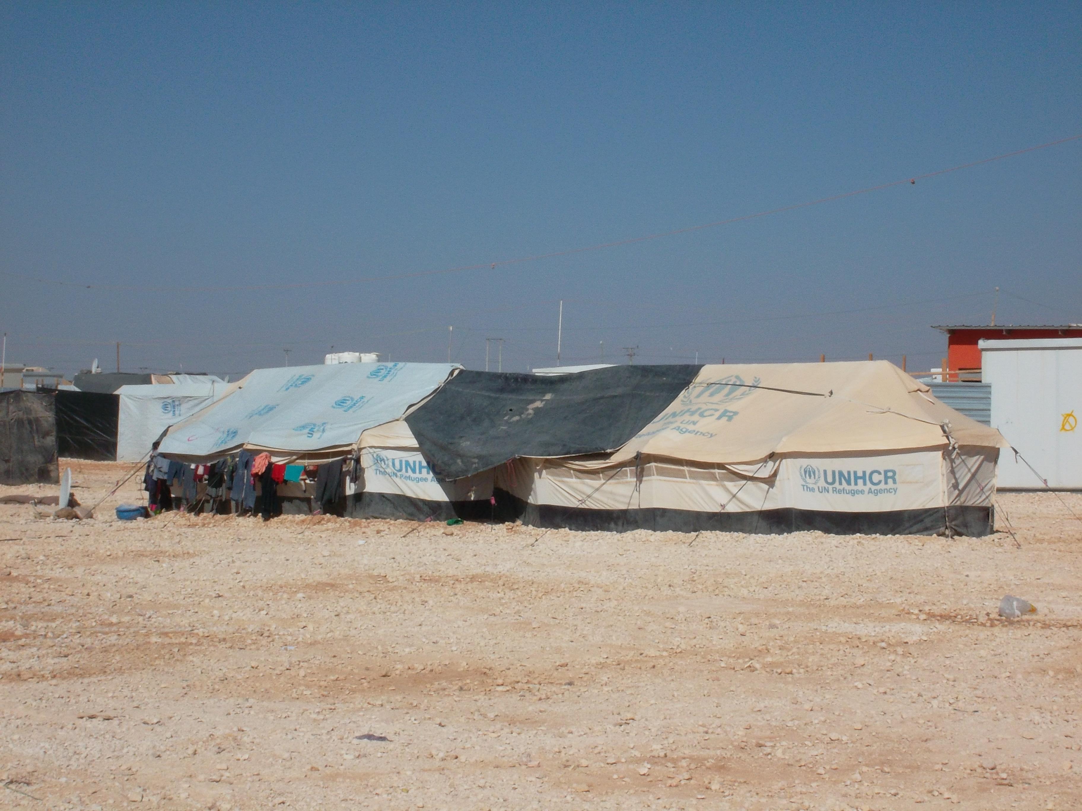 Un exemple d'habitat dans le camp de réfugiés de Zaatari, Jordanie